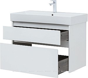 Тумба с раковиной Aquanet Nova Lite 249936 85 белый глянец для ванной в интернет-магазине Sanbest