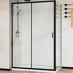 Душевой уголок Vincea City VSR-5CT9012CLB 120х90 стекло прозрачное/профиль черный купить в интернет-магазине Sanbest