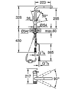 Смеситель для кухни Grohe Grohe Blue Pure 31721000 купить в интернет-магазине сантехники Sanbest