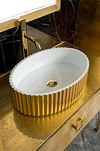 Столешница Armadi Art Lucido 853-080-GF золото поталь для ванной в интернет-магазине сантехники Sanbest