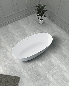 Ванна из искусственного камня ABBER Stein AS9624-1.5 150х72 белая матовая купить в интернет-магазине Sanbest