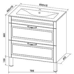 Тумба с раковиной Iddis Oxford 80 OXF80L0I95K светло-серая для ванной в интернет-магазине Sanbest
