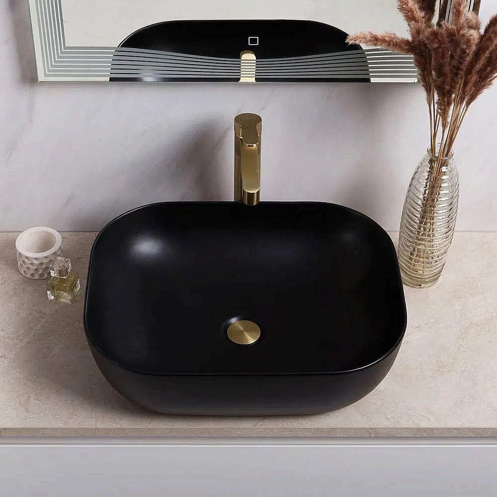 Раковина накладная BelBagno 50 BB1302-H301 черная матовая купить в интернет-магазине Sanbest
