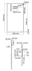 Душевой поддон WasserKRAFT Elbe 74T06 120x80 купить в интернет-магазине Sanbest