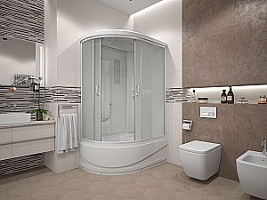 Душевая кабина Alex Baitler 120х80 ER3512TP стекло матовое/профиль хром купить в интернет-магазине Sanbest