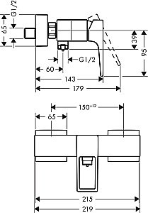 Смеситель для душа Hansgrohe Metropol 74560000 купить в интернет-магазине сантехники Sanbest