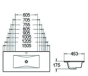 Раковина SantiLine 90,5 SL-2102 (90) белая купить в интернет-магазине Sanbest