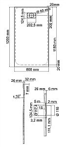 Душевой поддон WasserKRAFT Elbe 74T06 120x80 купить в интернет-магазине Sanbest
