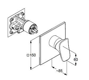 Смеситель для душа Kludi Ambienta 537550575 хром купить в интернет-магазине сантехники Sanbest