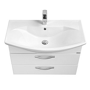 Тумба с раковиной Акватон Ария 80 М белая глянцевая для ванной в интернет-магазине Sanbest