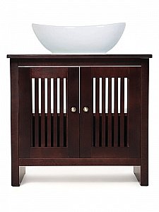 Тумба с раковиной Orange Capri OCN-75TU+RA орех для ванной в интернет-магазине Sanbest