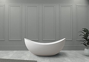 Ванна из искусственного камня ABBER Stein AS9633 180х80 белая матовая купить в интернет-магазине Sanbest