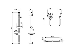 Cмеситель для душа Aquatek ОБЕРОН Set 2 в 1 (AQ1260MB+AQ2014MB) черный матовый купить в интернет-магазине сантехники Sanbest