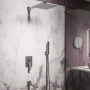 Душевая система Vincea Puro VSFW-5P1GM вороненая сталь купить в интернет-магазине сантехники Sanbest