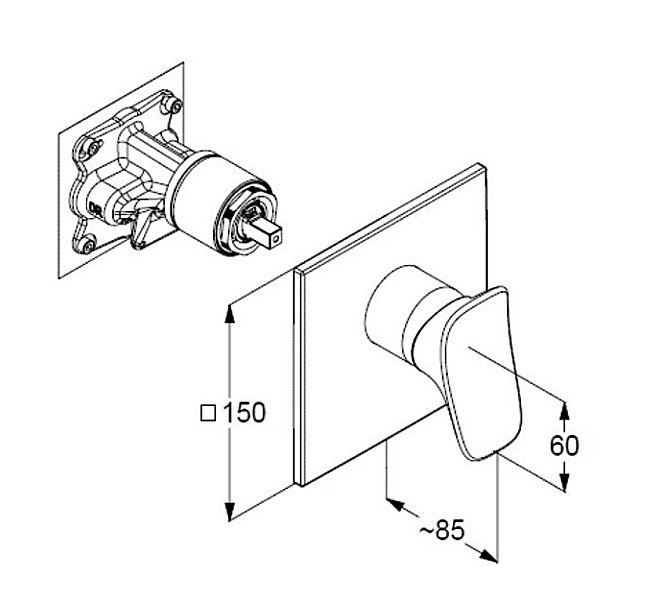 Смеситель для душа Kludi Ambienta 537550575 хром купить в интернет-магазине сантехники Sanbest