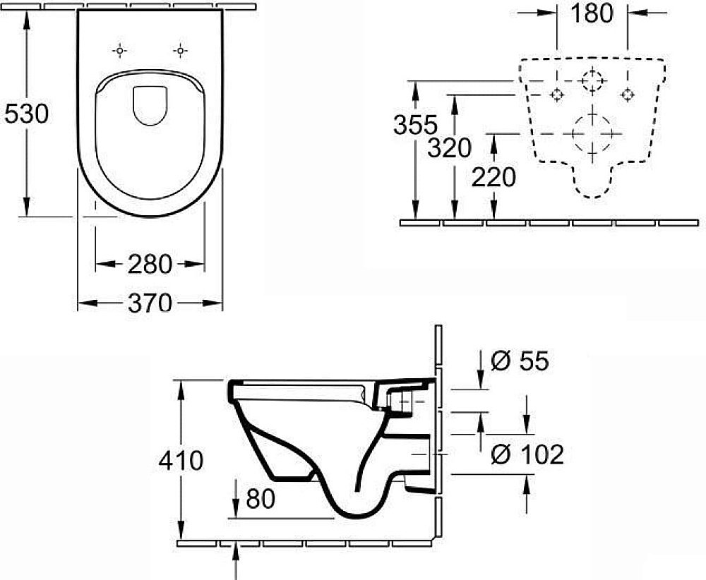 Унитаз подвесной Villeroy&Boch Architectura 5684R001 альпийский белый, безободковый купить в интернет-магазине Sanbest