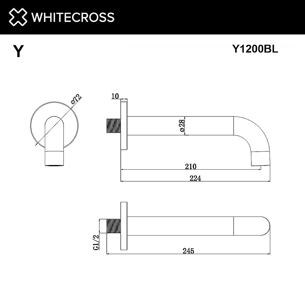 Излив WhiteCross Y Y1200BL черный купить в интернет-магазине сантехники Sanbest