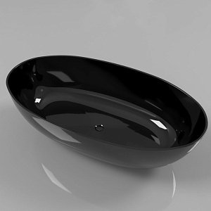 Ванна из искусственного камня WhiteCross Diamond 170x87 черный глянец купить в интернет-магазине Sanbest