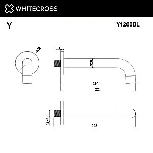Излив WhiteCross Y Y1200BL черный купить в интернет-магазине сантехники Sanbest