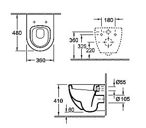 Унитаз подвесной Esbano CLAVEL ESUPCLAVB безободковый, с крышкой микролифт, черный купить в интернет-магазине Sanbest