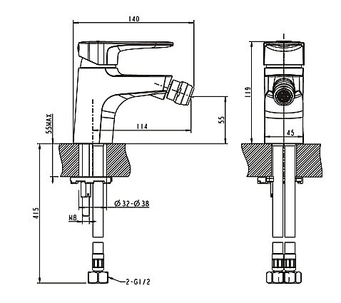 Смеситель для биде BRAVAT Eler F3239218CP-1-RUS купить в интернет-магазине сантехники Sanbest