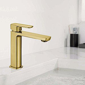 Смеситель для раковины Vincea Next VBF-1N1BG брашированное золото купить в интернет-магазине сантехники Sanbest