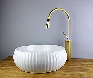 Раковина накладная Bronze de Luxe Esmeralda 40 1382W белая купить в интернет-магазине Sanbest