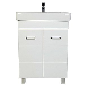 Тумба с раковиной Orange Таис Ta-60TUW+RA 60 белая для ванной в интернет-магазине Sanbest