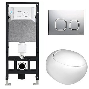 Унитаз с инсталляцией WeltWasser AMBERG 506 + JECKENBACH 004 GL-WT + AMBERG RD-CR купить в интернет-магазине Sanbest