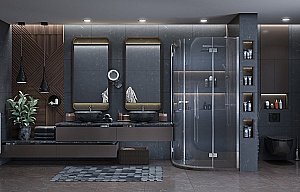 Душевой уголок Ambassador Diamond 12011102 100x100 стекло прозрачное/профиль хром купить в интернет-магазине Sanbest