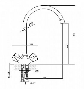 Смеситель для кухни Agger Retro-S A1800000 хром купить в интернет-магазине сантехники Sanbest