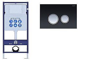 Инсталляция для унитаза Aquatek Standart INS-0000012 с кнопкой KDI-0000029 черная/хром купить в интернет-магазине сантехники Sanbest