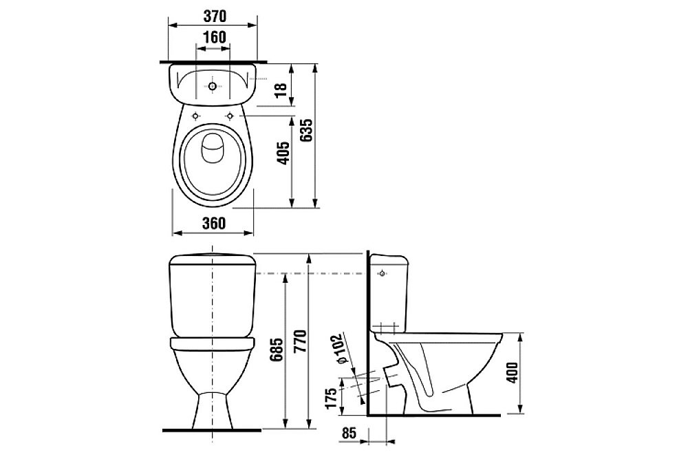 Унитаз-компакт Jika Lyra 8.2423.6.000.242.9 белый,  с бачком купить в интернет-магазине Sanbest