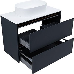 Тумба с раковиной Allen Brau Activity 90 1.34005.AM антрацит матовый/черный брашированный для ванной в интернет-магазине Sanbest