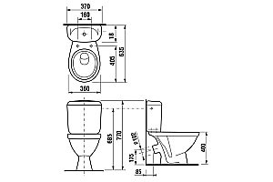 Унитаз-компакт Jika Lyra 8.2423.6.000.242.9 белый,  с бачком купить в интернет-магазине Sanbest