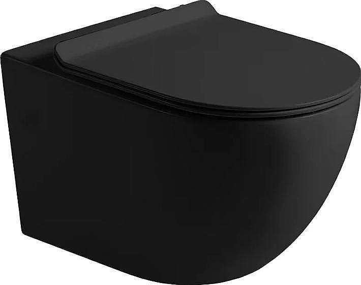 Унитаз подвесной SantiLine SL-5002MB безободковый, с крышкой микролифт, черный матовый купить в интернет-магазине Sanbest