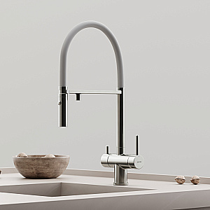 Смеситель для кухни Sancos Imola SC4010BNwh брашированный никель/белый купить в интернет-магазине сантехники Sanbest