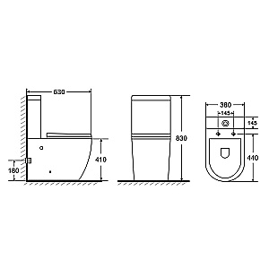 Унитаз напольный Azario Corsa AZ-2062T белый, безободковый, с бачком, с крышкой микролифт, слив торнадо купить в интернет-магазине Sanbest