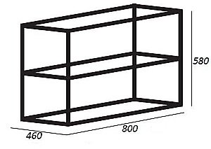 Консоль с раковиной Cezares Cadro 80 с 2 полками черная для ванной в интернет-магазине сантехники Sanbest