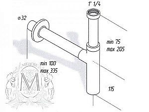 Сифон для раковины Migliore Minimal ML.RIC-10.112 купить в интернет-магазине сантехники Sanbest