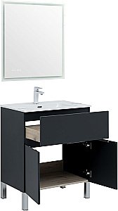 Тумба с раковиной Aquanet Алвита new 303900 70 антрацит для ванной в интернет-магазине Sanbest