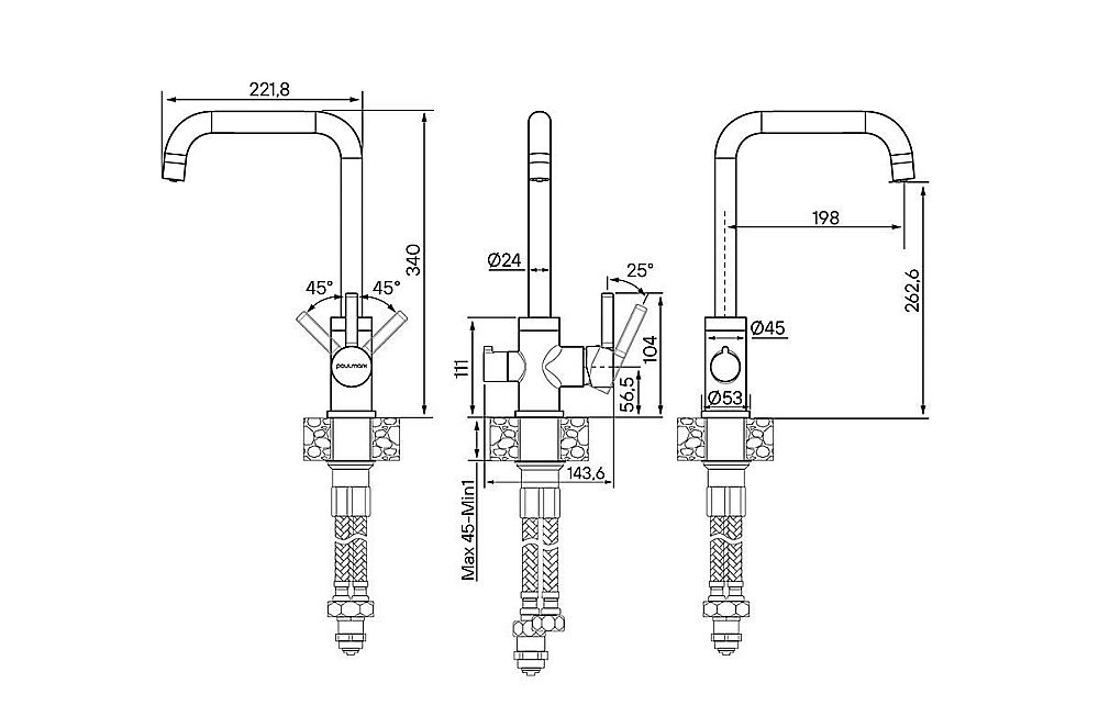 Смеситель для кухни Paulmark Logas Lo213021-328 Бежевый купить в интернет-магазине сантехники Sanbest