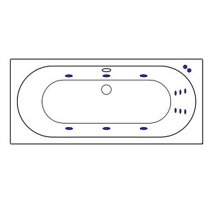 Ванна акриловая EXCELLENT Oceana 180x80 LINE золото купить в интернет-магазине Sanbest