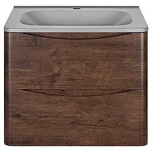 Тумба с раковиной Vincea PAOLA VMC-2P600RW + VCB-2VP600G 60 темное дерево для ванной в интернет-магазине Sanbest