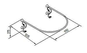 Душевой уголок с карнизом Migliore 26250-26700 117x110 2 отверстия под смеситель, хром купить в интернет-магазине Sanbest