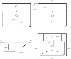 Тумба с раковиной Aquanet Оптима 50 344802+301802 светлый дуб для ванной в интернет-магазине Sanbest
