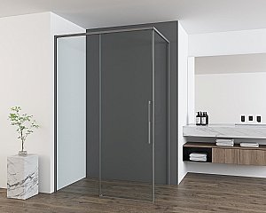 Душевой уголок Vincea Ultima 100х90 VSR-7UL9010CLGM стекло прозрачное/профиль вороненая сталь купить в интернет-магазине Sanbest