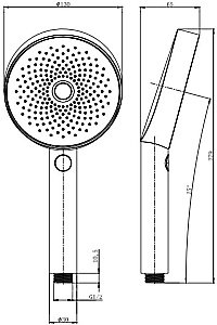 Душевая лейка Allen Brau Priority 5.31B20-MG брашированный графит купить в интернет-магазине сантехники Sanbest
