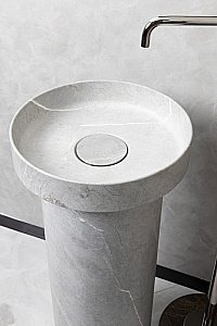 Раковина Boheme Corian 40 801-GR+801-Base-Grey серый мрамор/серый мрамор купить в интернет-магазине Sanbest