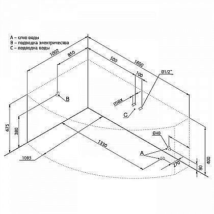 Акриловая ванна Aquanet Jamaica 160x110 к/с купить в интернет-магазине Sanbest